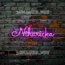 niharicka in Pink Neon style - 3D name wallpaper