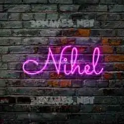 nihel in Pink Neon style - 3D name wallpaper