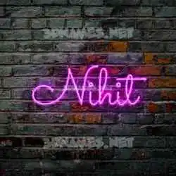 nihit in Pink Neon style - 3D name wallpaper
