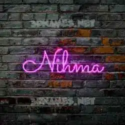 nihma in Pink Neon style - 3D name wallpaper
