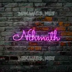 nihmath in Pink Neon style - 3D name wallpaper