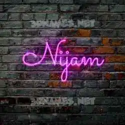nijam in Pink Neon style - 3D name wallpaper