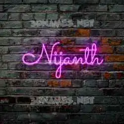 nijanth in Pink Neon style - 3D name wallpaper