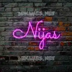 nijas in Pink Neon style - 3D name wallpaper