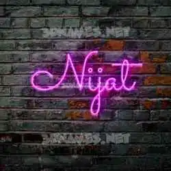nijat in Pink Neon style - 3D name wallpaper
