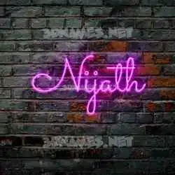 nijath in Pink Neon style - 3D name wallpaper