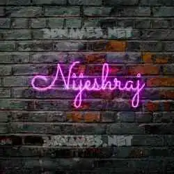 nijeshraj in Pink Neon style - 3D name wallpaper