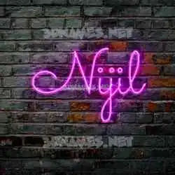 nijil in Pink Neon style - 3D name wallpaper