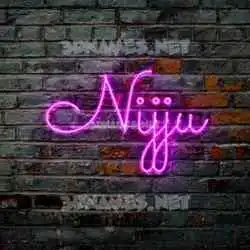 nijju in Pink Neon style - 3D name wallpaper