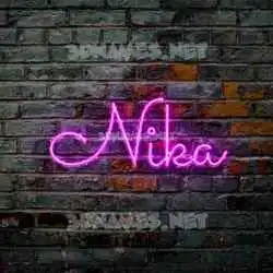 nika in Pink Neon style - 3D name wallpaper