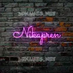 nikapren in Pink Neon style - 3D name wallpaper