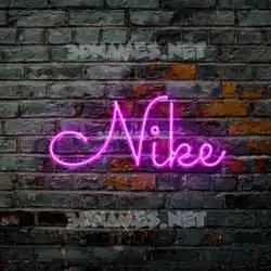 nike in Pink Neon style - 3D name wallpaper
