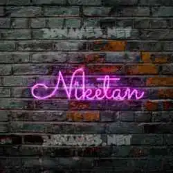 niketan in Pink Neon style - 3D name wallpaper
