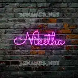 niketha in Pink Neon style - 3D name wallpaper