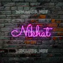 nikhat in Pink Neon style - 3D name wallpaper