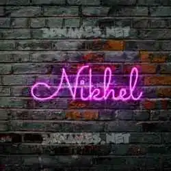 nikhel in Pink Neon style - 3D name wallpaper