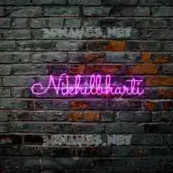 nikhilbharti in Pink Neon style - 3D name wallpaper