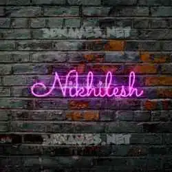 nikhilesh in Pink Neon style - 3D name wallpaper