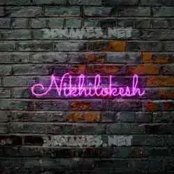 nikhilokesh in Pink Neon style - 3D name wallpaper