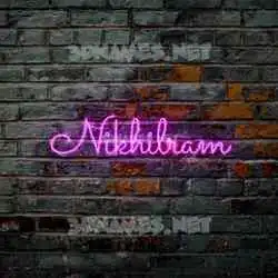 nikhilram in Pink Neon style - 3D name wallpaper