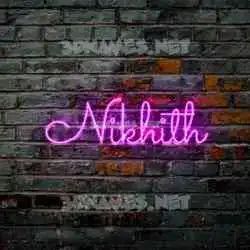 nikhith in Pink Neon style - 3D name wallpaper