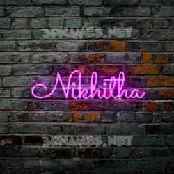 nikhitha in Pink Neon style - 3D name wallpaper