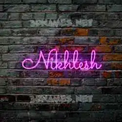 nikhlesh in Pink Neon style - 3D name wallpaper