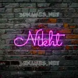 nikht in Pink Neon style - 3D name wallpaper