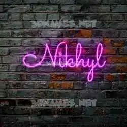 nikhyl in Pink Neon style - 3D name wallpaper