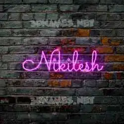 nikilesh in Pink Neon style - 3D name wallpaper