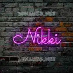 nikki in Pink Neon style - 3D name wallpaper