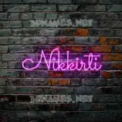 nikkirti in Pink Neon style - 3D name wallpaper