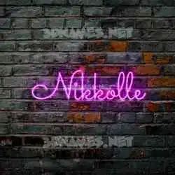 nikkolle in Pink Neon style - 3D name wallpaper