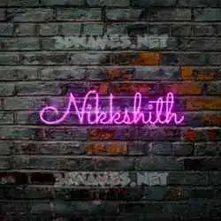 nikkshith in Pink Neon style - 3D name wallpaper