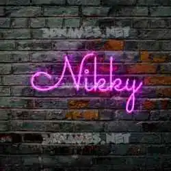 nikky in Pink Neon style - 3D name wallpaper