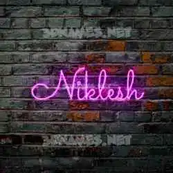 niklesh in Pink Neon style - 3D name wallpaper