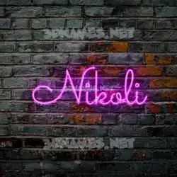 nikoli in Pink Neon style - 3D name wallpaper