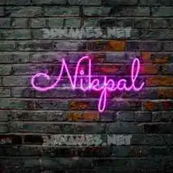 nikpal in Pink Neon style - 3D name wallpaper