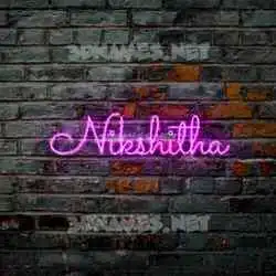 nikshitha in Pink Neon style - 3D name wallpaper