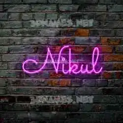 nikul in Pink Neon style - 3D name wallpaper