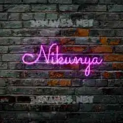 nikunya in Pink Neon style - 3D name wallpaper