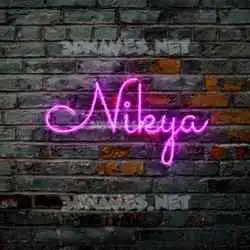 nikya in Pink Neon style - 3D name wallpaper