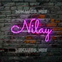 nilay in Pink Neon style - 3D name wallpaper