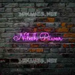 nilesh pawar in Pink Neon style - 3D name wallpaper