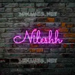 nileshh in Pink Neon style - 3D name wallpaper