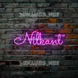 nilkant in Pink Neon style - 3D name wallpaper