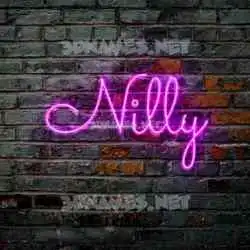 nilly in Pink Neon style - 3D name wallpaper