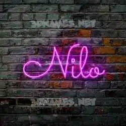 nilo in Pink Neon style - 3D name wallpaper