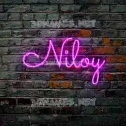 niloy in Pink Neon style - 3D name wallpaper