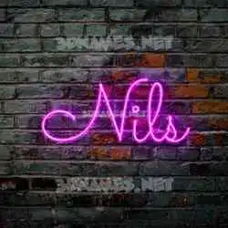 nils in Pink Neon style - 3D name wallpaper